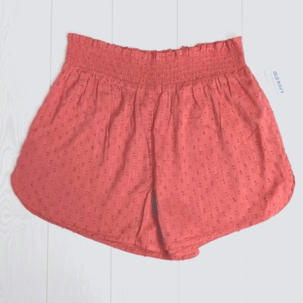 Old Navy Shorts Women's Size Medium Coral Color Lightweight Elastic Waist